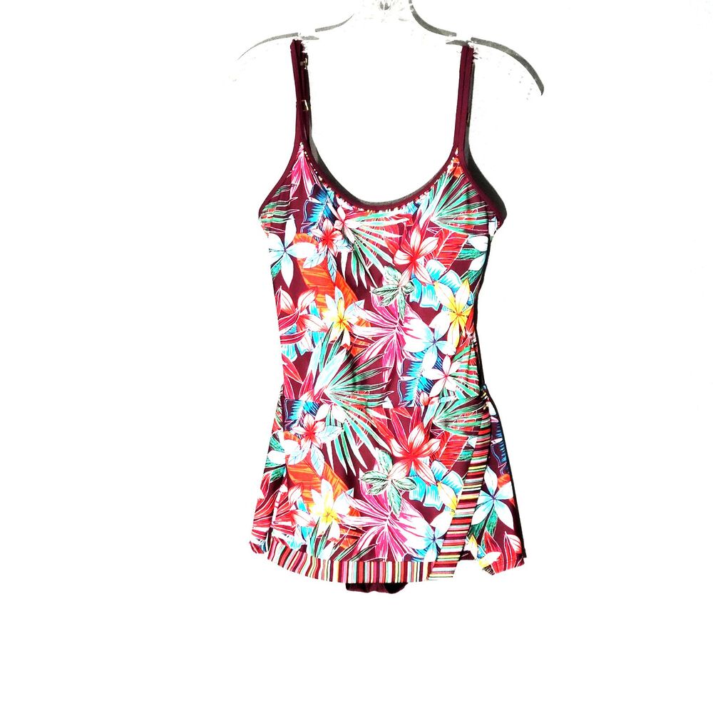 Into The Bleu one piece bathing Floral Bathing Suit sz 10